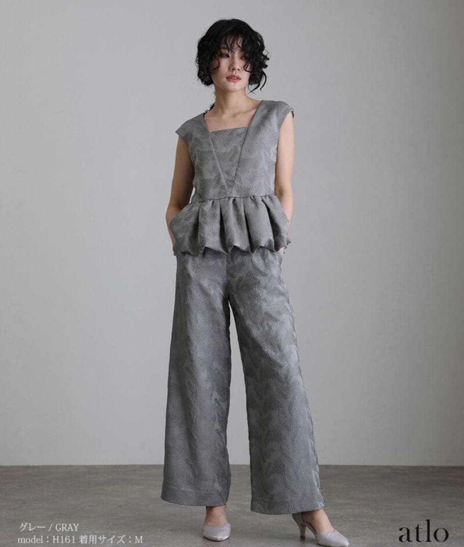 PourVous ペプラムセットアップドレス　パンツドレス