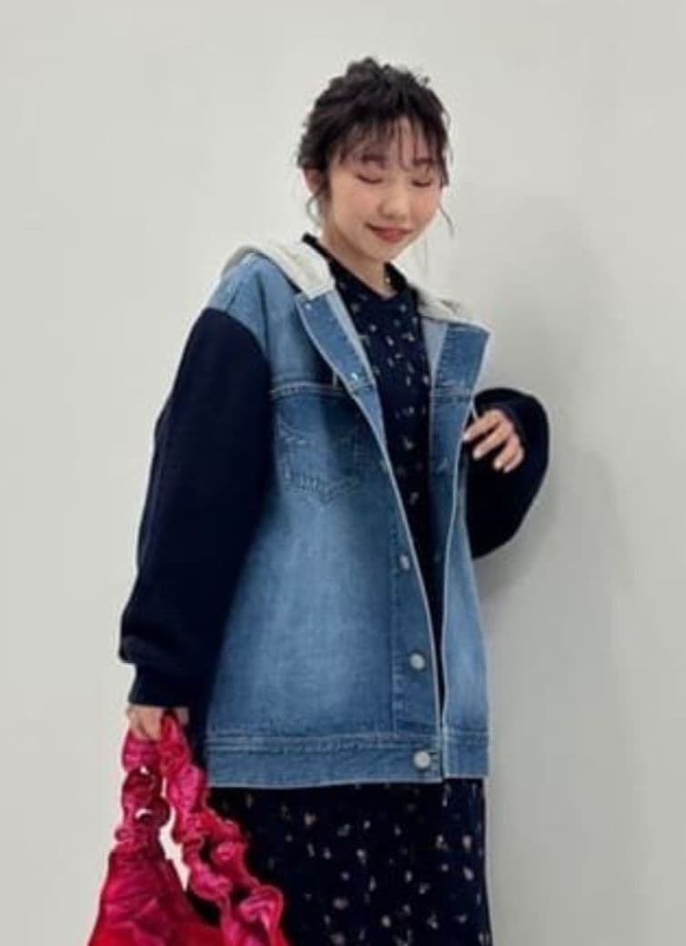 ニットドッキングデニムジャケット 羽織り パーカー 新品タグ付き