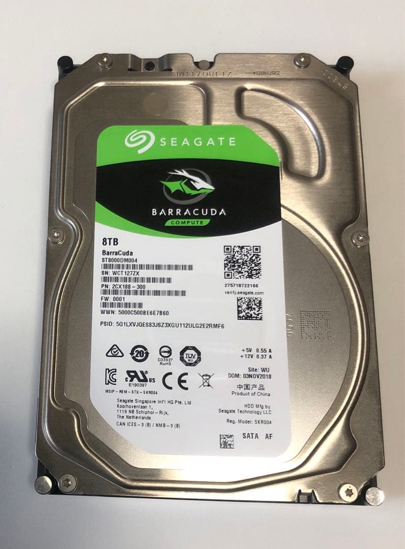 Seagate Barracuda 8TB 内蔵型HDD 健康状態注意