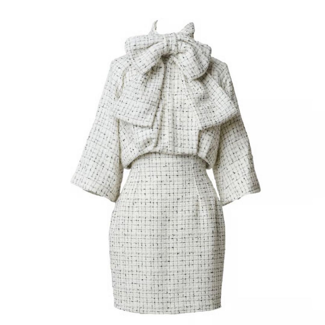 【naoho】corset tweed mini skirt