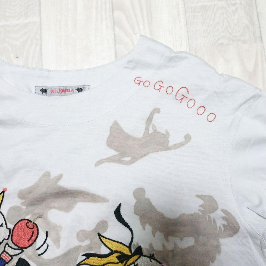 新品タグ付き　アルベロベロ　チュニック　童話　刺繍　総柄　切り替え　ドッキング