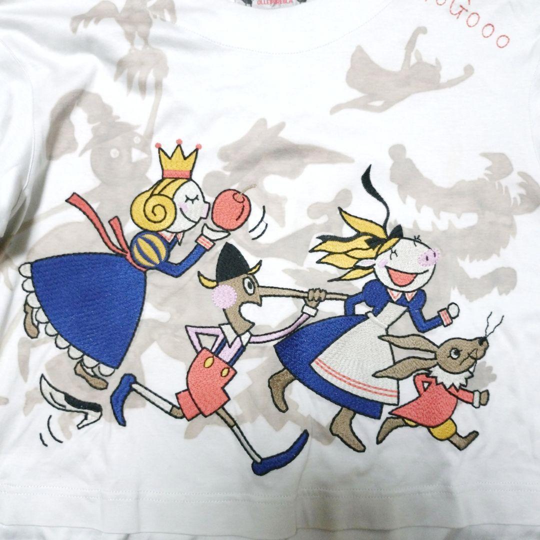 新品タグ付き　アルベロベロ　チュニック　童話　刺繍　総柄　切り替え　ドッキング