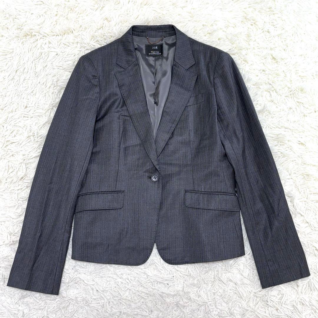 23区　ファインネスウール　スカートスーツ　高級生地　42号　XL