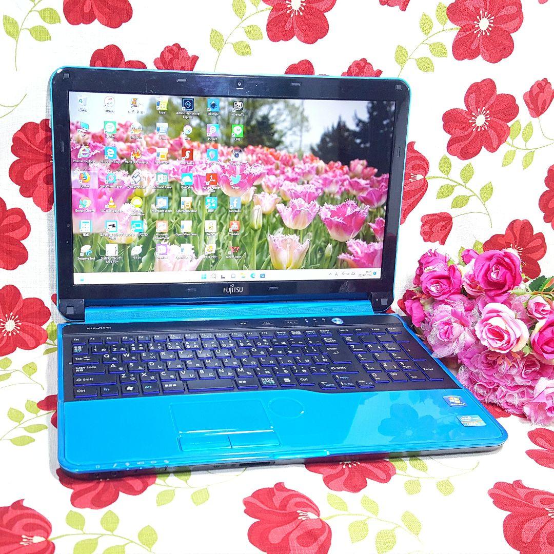 富士通/Core-i7/新品SSD480G/メモリ8G/LIFEBOOK/ブルー