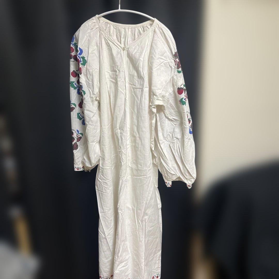 アンティークワンピースチュニックベリー刺繍美品