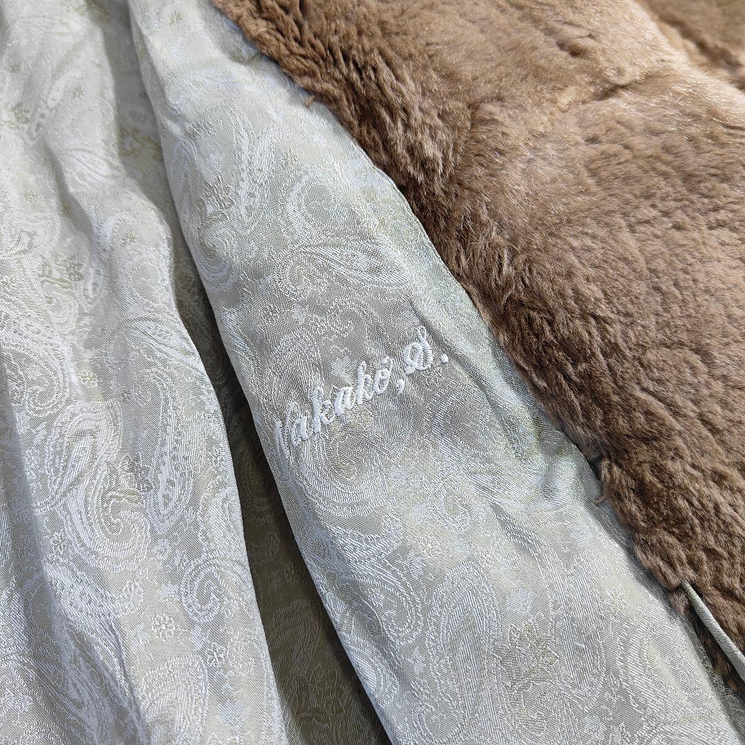 美品　毛皮　ランセル ミンク ペイズリー 裏地 総柄 ブラウン ロング　大きい