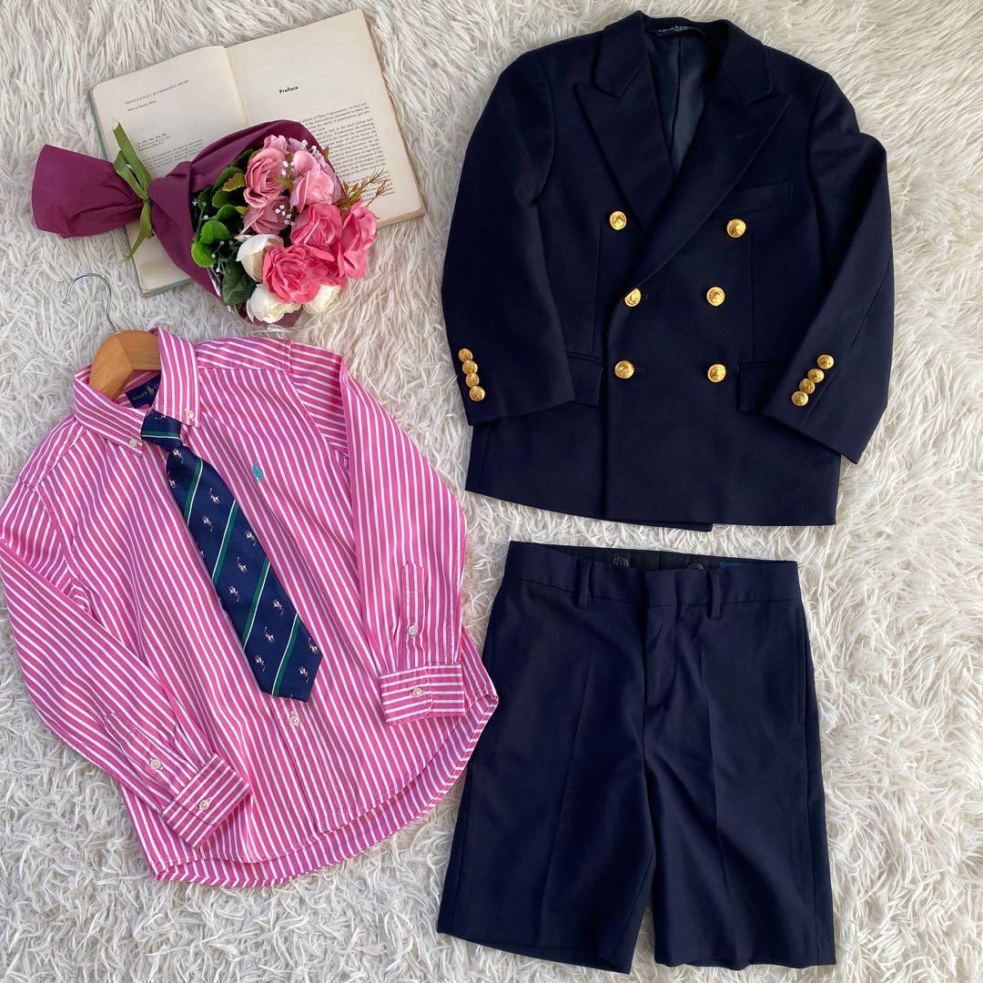 美品 ラルフローレン 4点セット フォーマル　120 スーツ ブレ ネイビー