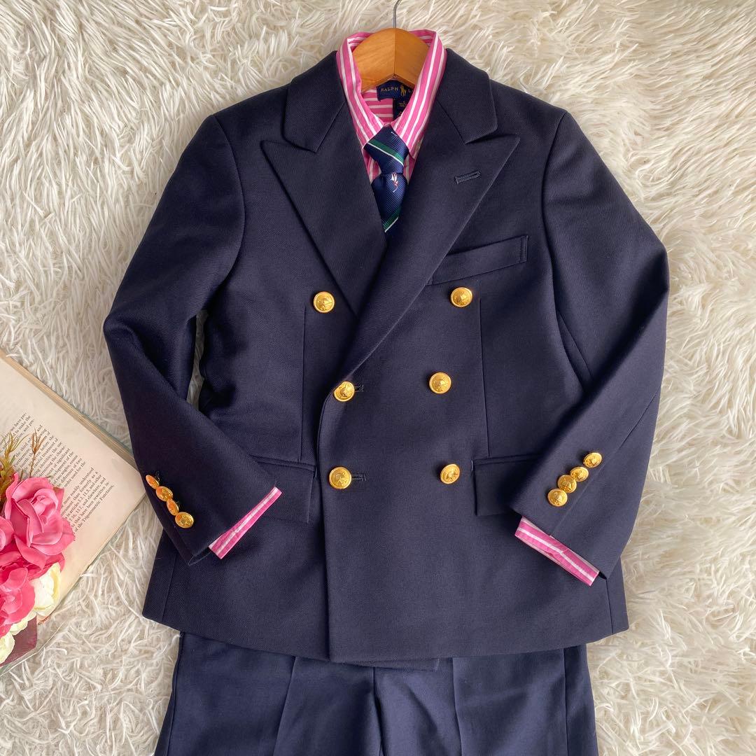 美品 ラルフローレン 4点セット フォーマル　120 スーツ ブレ ネイビー