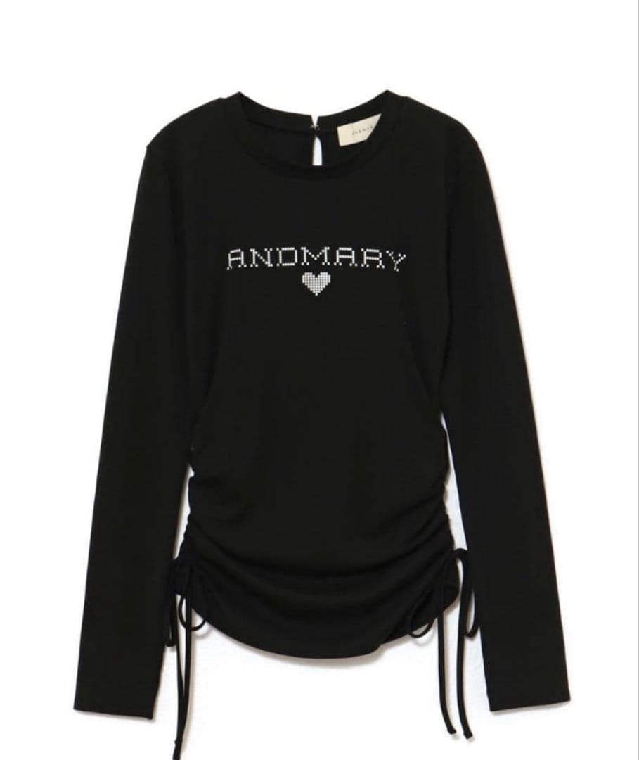 トップス ANDMARY Dot mary logo tops black