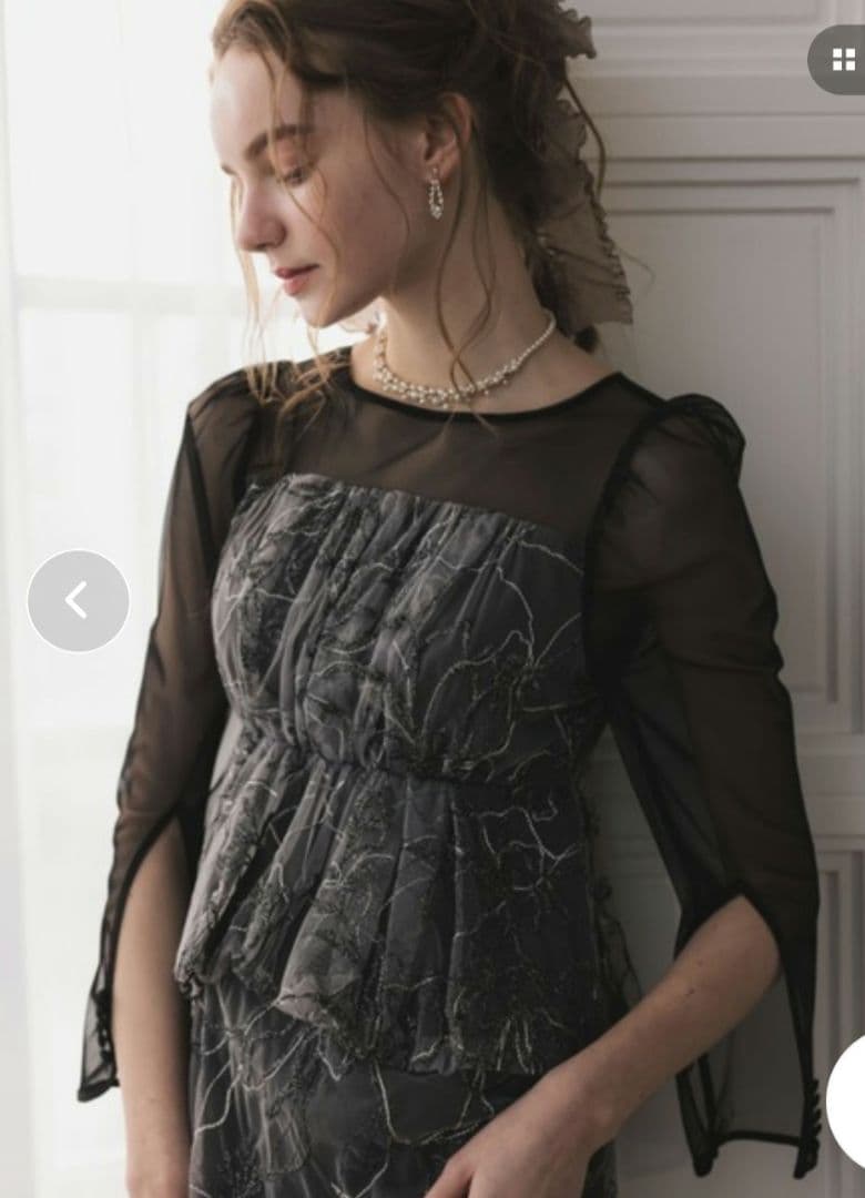 レースペプラムドレス　 パーティードレス