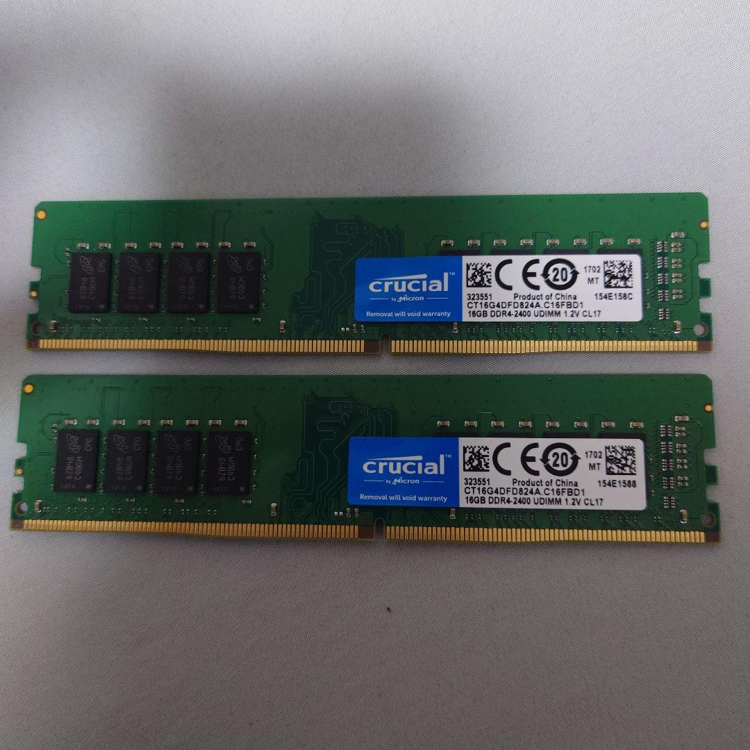 冬*裕様 Crucial 32GB 16×2 DDR4-2400CT16G4DF