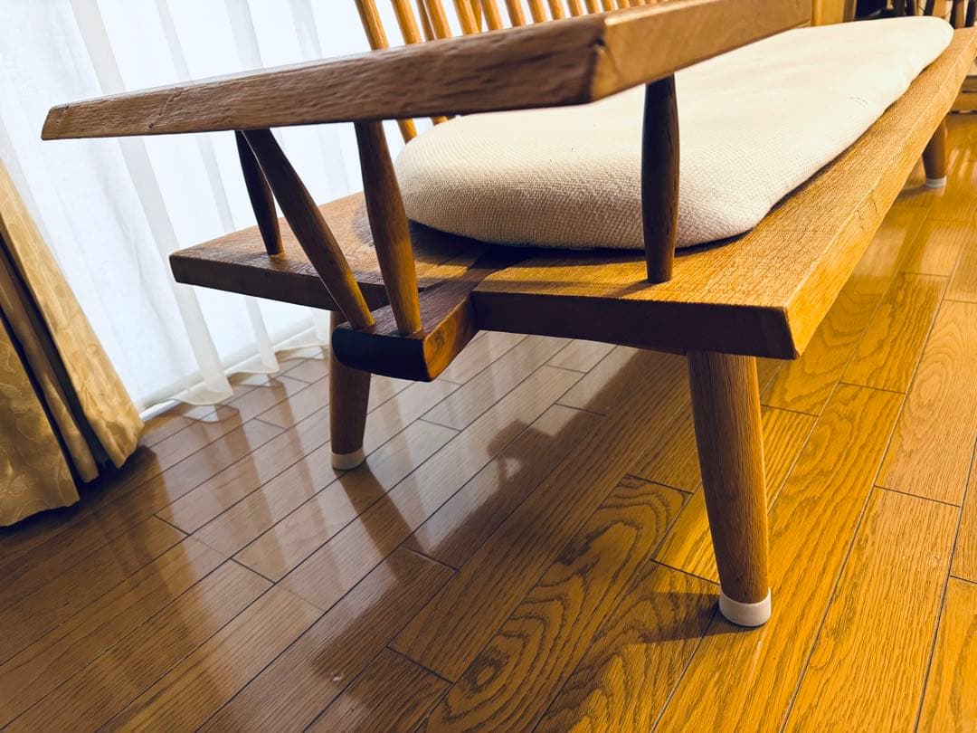 クレオパトラ　ナガノインテリア　天然木ソファー（3人掛け）