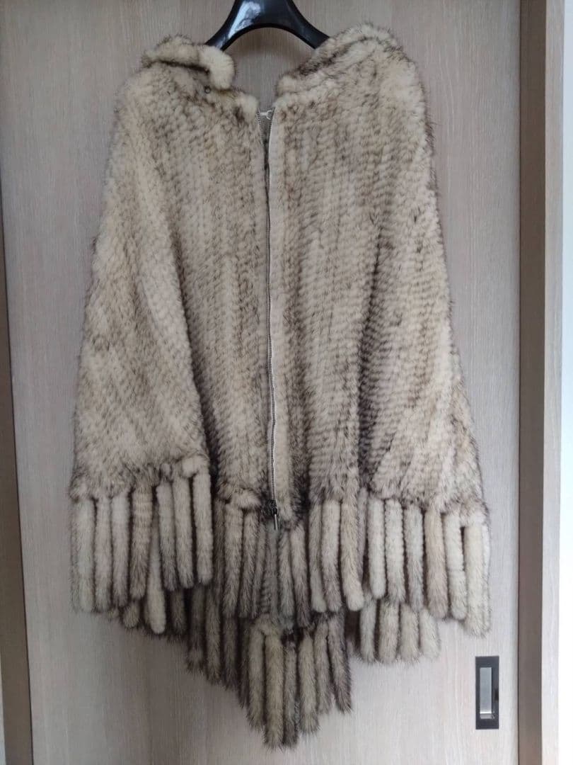 ルシェルブルー　ミンク　ファーポンチョ　フリーサイズ