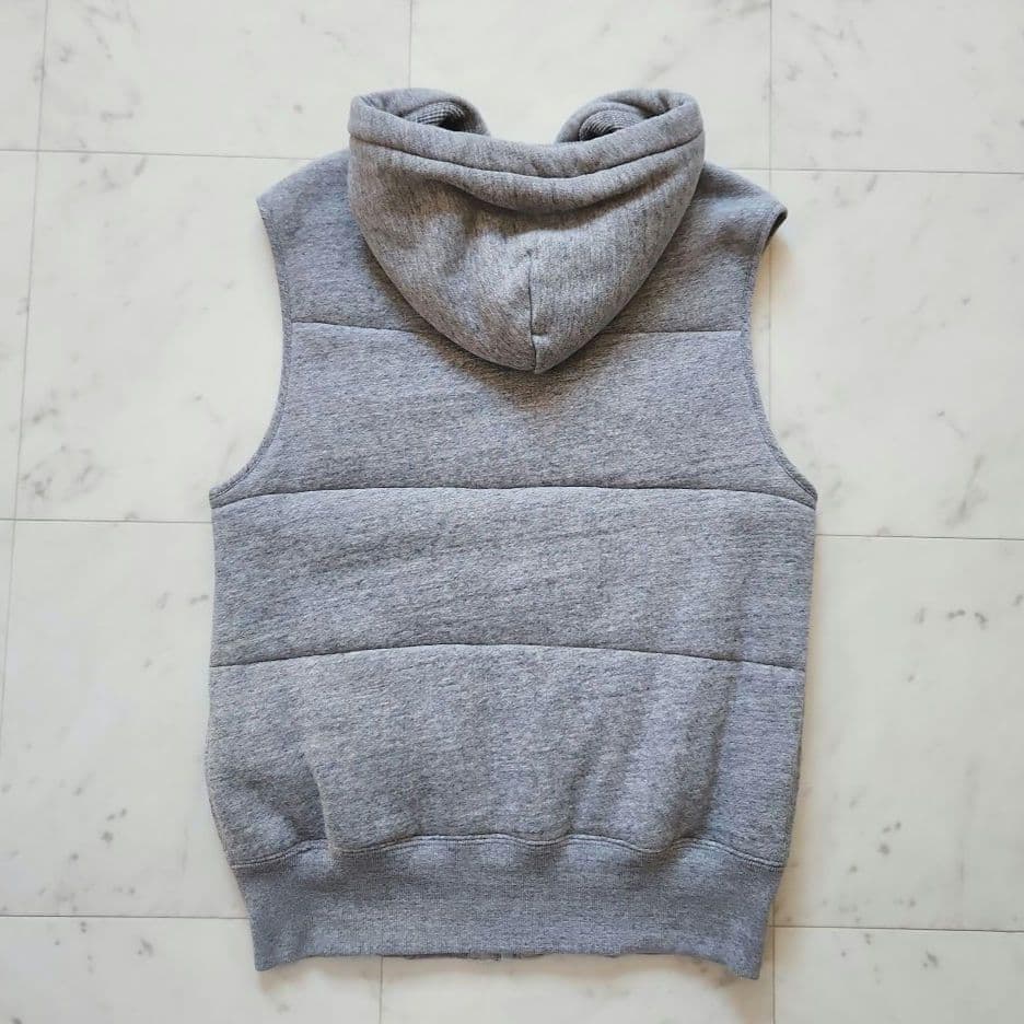 美品 ラルフローレン 中綿ベスト ポニー刺繍 フード付き グレー 男女兼用