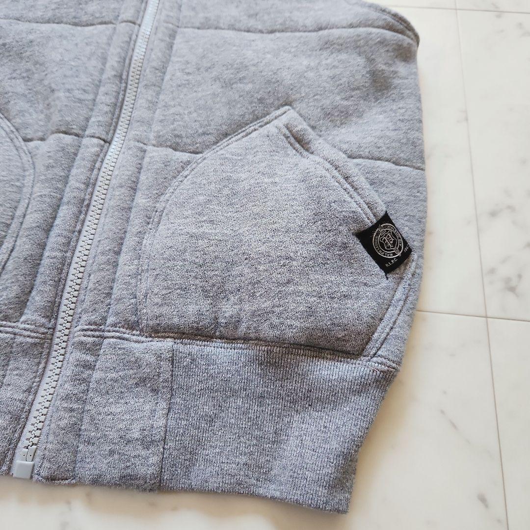 美品 ラルフローレン 中綿ベスト ポニー刺繍 フード付き グレー 男女兼用