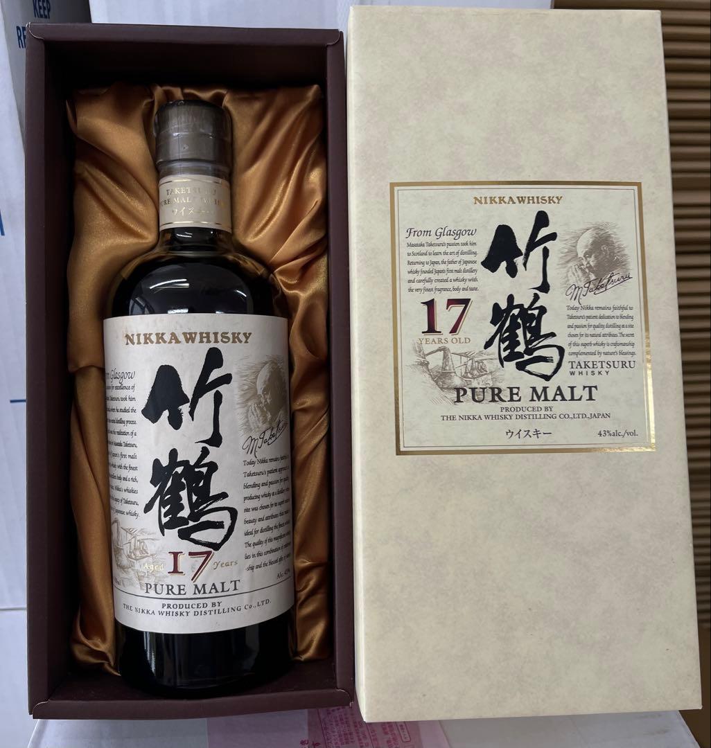 旧デザインニッカ竹鶴 17年 ピュアモルトウイスキー700ml 43%箱付き