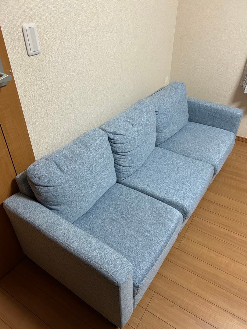 3人掛け　CARLO LIGHT アッシュグレー ソファ