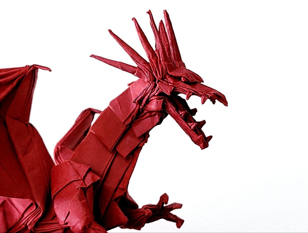 そらたん折り紙作品3点おまとめ( 銀ドラゴン・赤ドラゴン・金フェニックス)