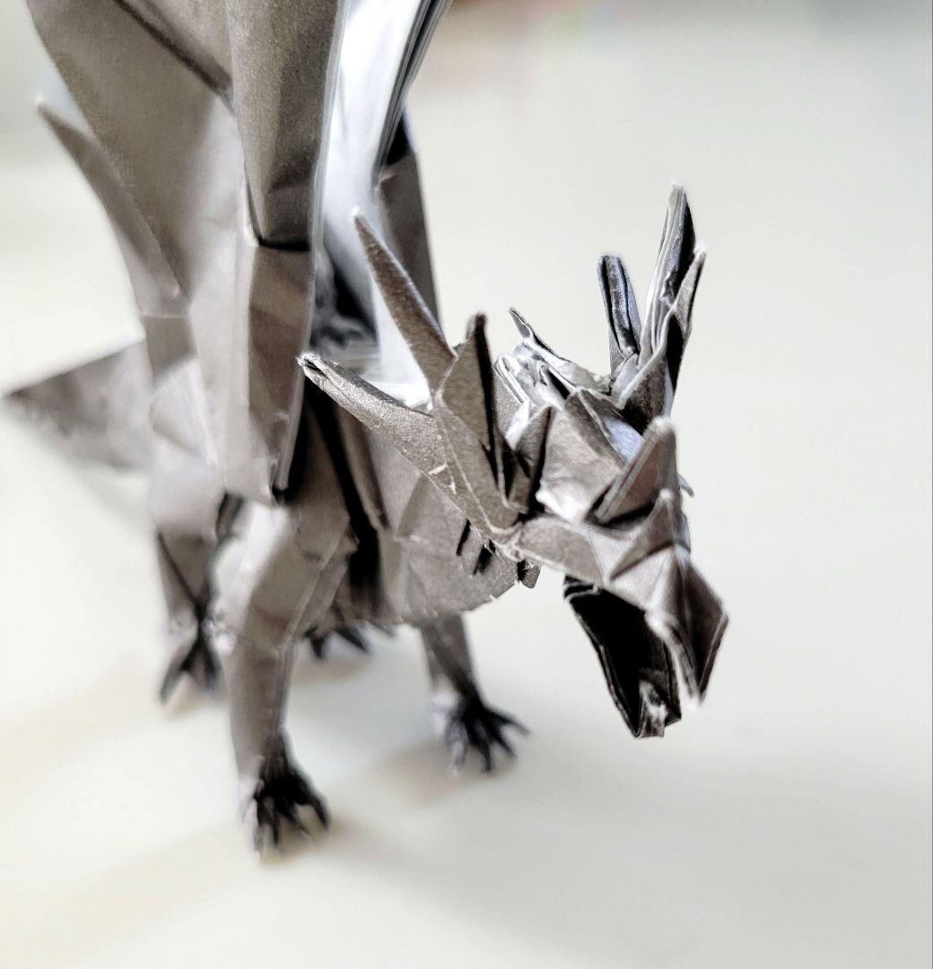 そらたん折り紙作品3点おまとめ( 銀ドラゴン・赤ドラゴン・金フェニックス)