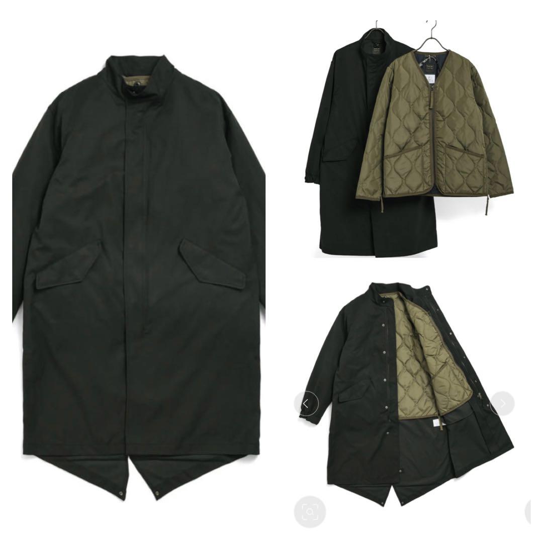 TAION / CR モッズコート（ライナー付属） ブラック(ダークオリーブ)