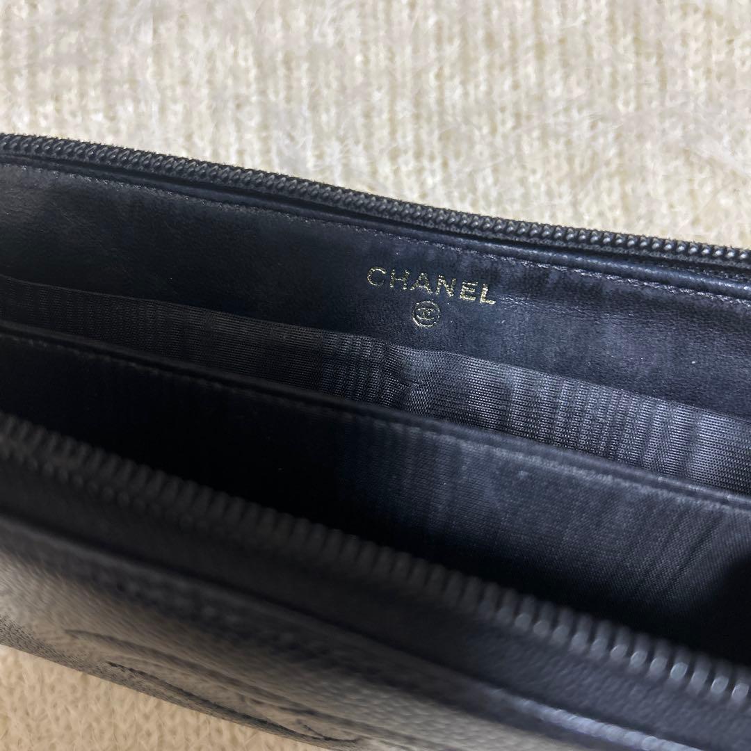 takashi CHANEL ブラックレザー 長財布