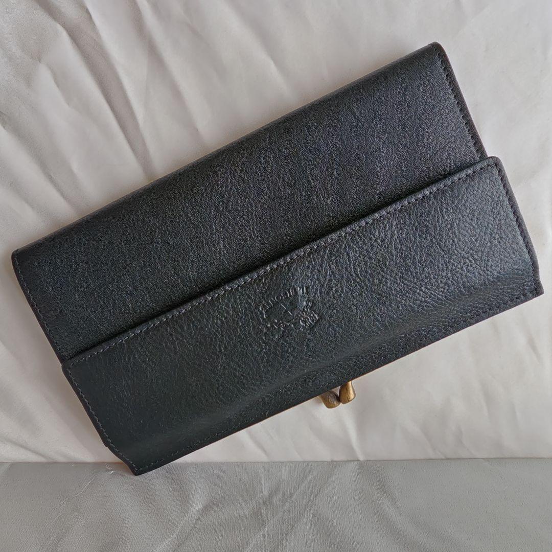 新品未使用級 イルビゾンテ 長財布 がま口 大容量 ブラック