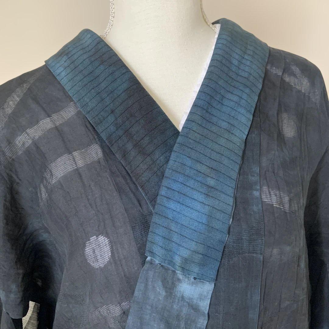 【三花】本麻　洗える長襦袢　2色　むら染め　カラー襦袢　リサイクル　管理k1