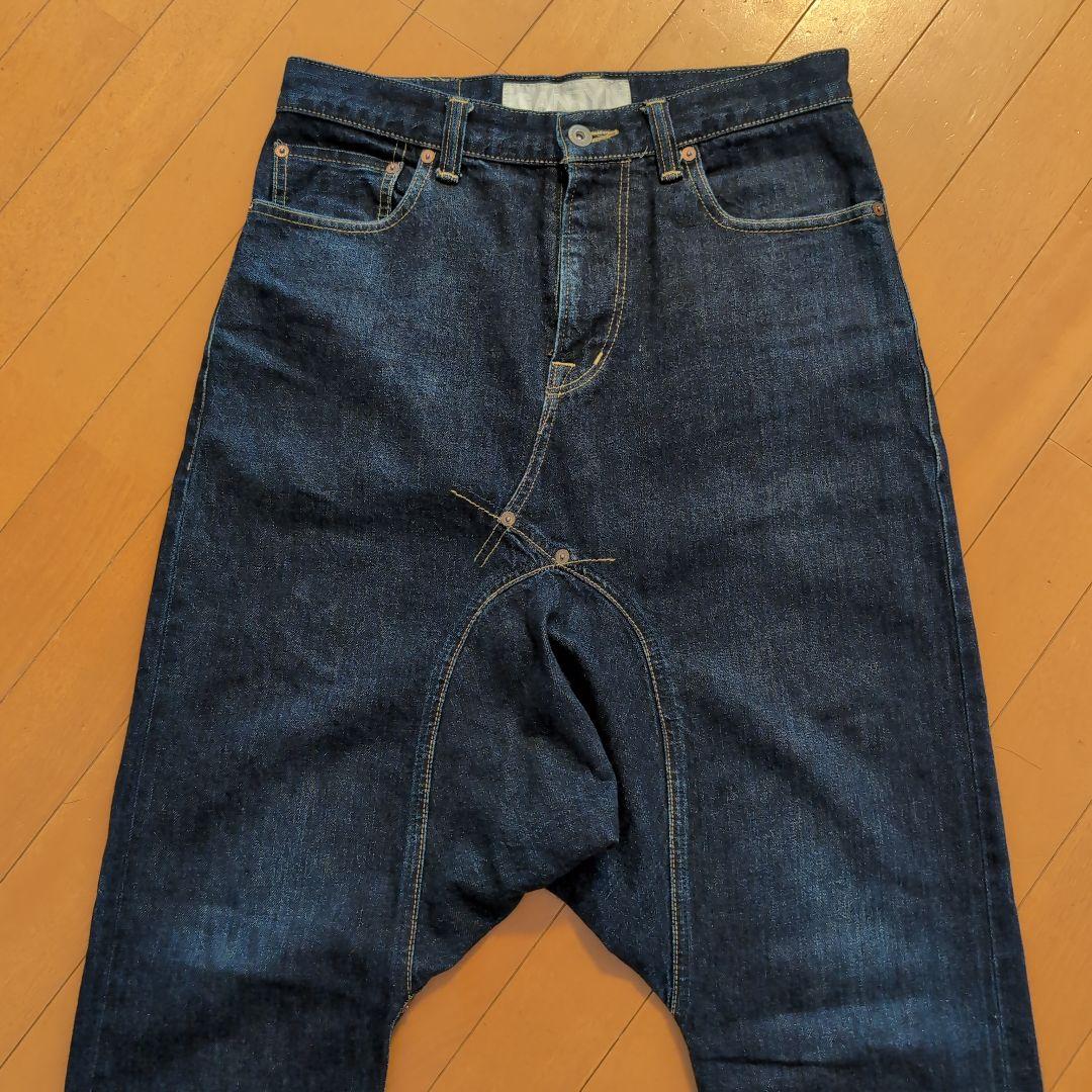 GANRYU定番サルエルデニムパンツガンリュウインディゴコムデギャルソンフミト