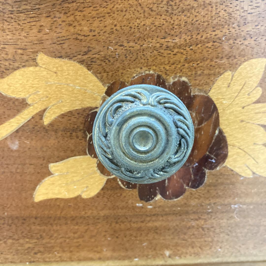 イタリア　象嵌　猫脚　スリム　４段チェスト　電話台　クラシック