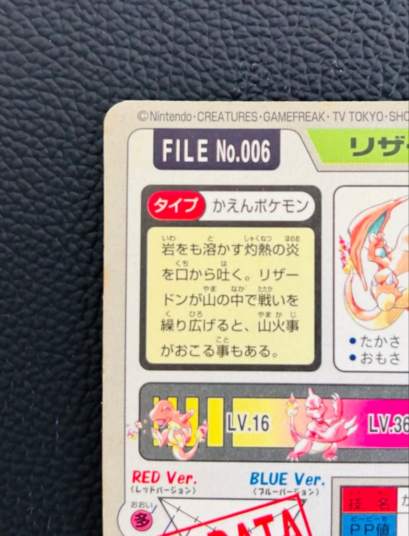 リザードン バンダイ 1997 カードダス FILE No.006