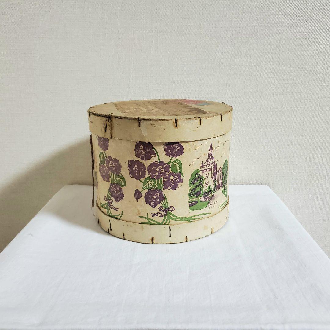 お花　フランスアンティーク　菫ボックス
