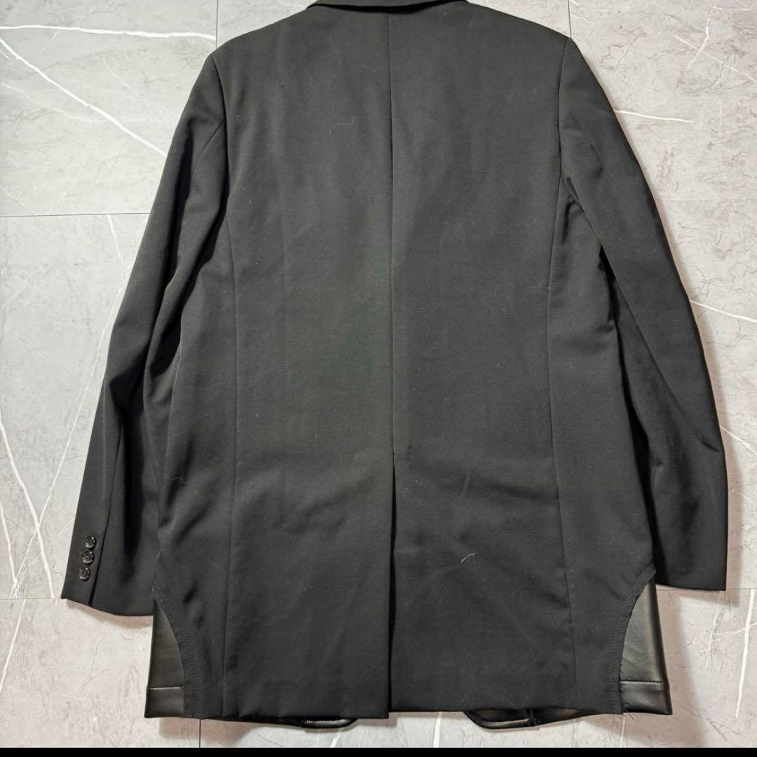 コムデギャルソンオムプリュス　ジャケット　19SS　フェイクレザー切替　断ち切り