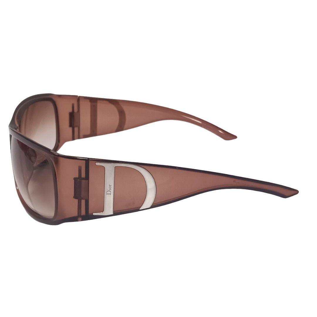 クリスチャンディオール サングラス ブラウン シルバー Dロゴ 男女兼用