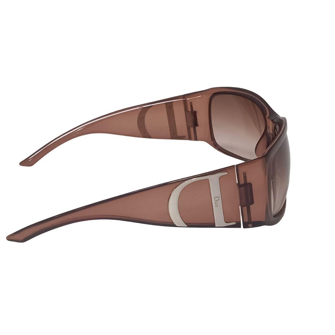 クリスチャンディオール サングラス ブラウン シルバー Dロゴ 男女兼用