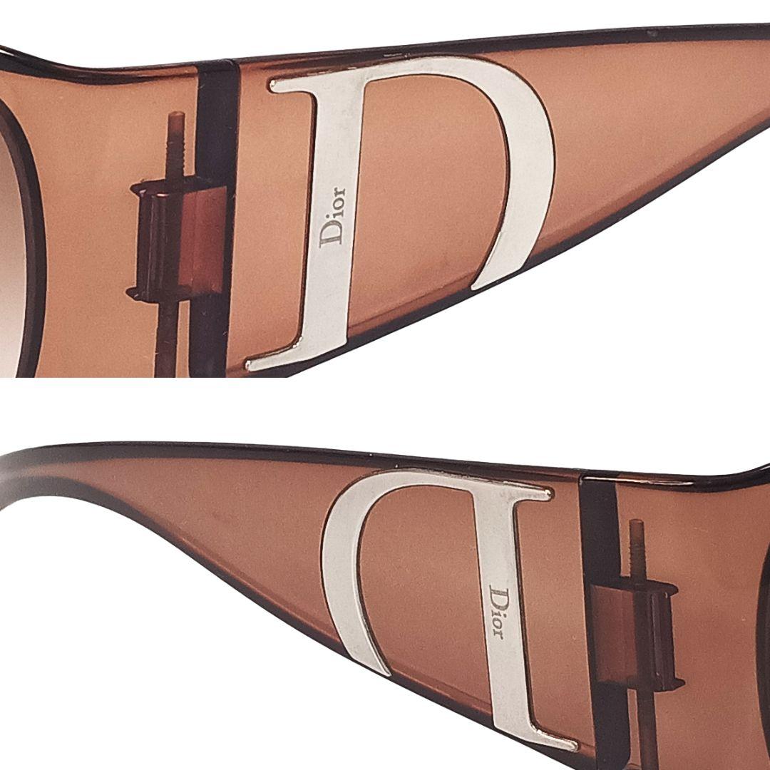 クリスチャンディオール サングラス ブラウン シルバー Dロゴ 男女兼用