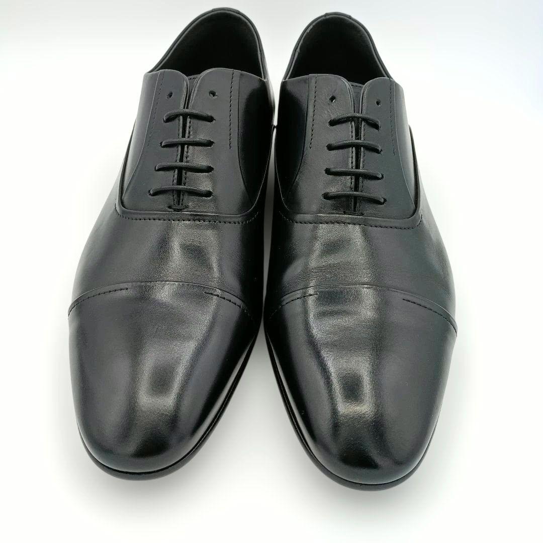 未使用級【ヒューゴボス】ストレートチップ 内羽根 黒 ビジネスシューズ