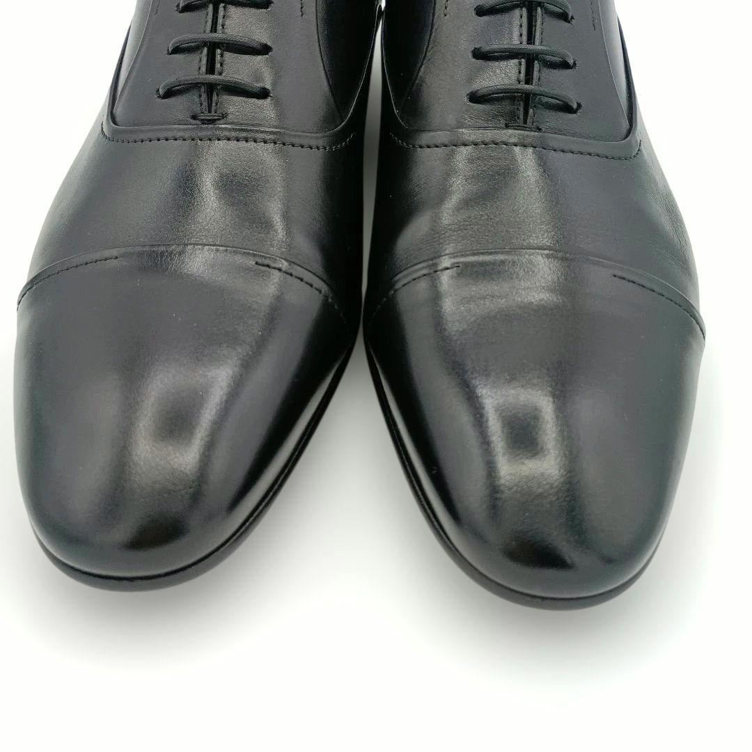 未使用級【ヒューゴボス】ストレートチップ 内羽根 黒 ビジネスシューズ
