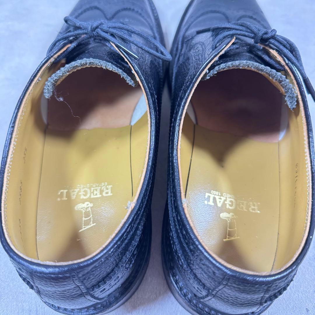 リーガル REGAL 2585 ウィングチップ シボ革 黒 25.5㎝