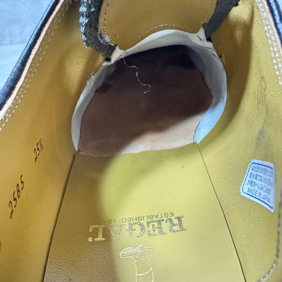 リーガル REGAL 2585 ウィングチップ シボ革 黒 25.5㎝