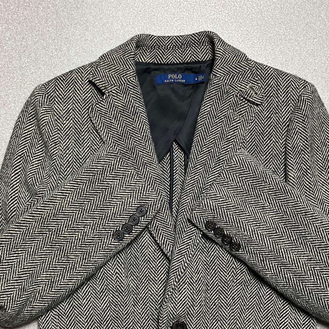 ポロラルフローレン ヘリンボーン アルパカ ラムウール テーラードジャケット