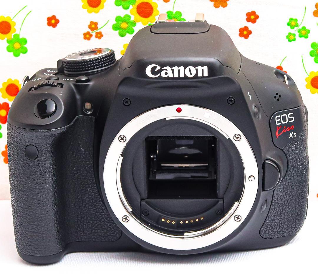 Canon Kiss X5 ☆スマホに転送可☆初めての一眼レフに☆自撮りもOK
