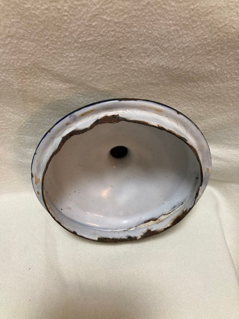 ホーローポットローズ柄フランスアンティーク