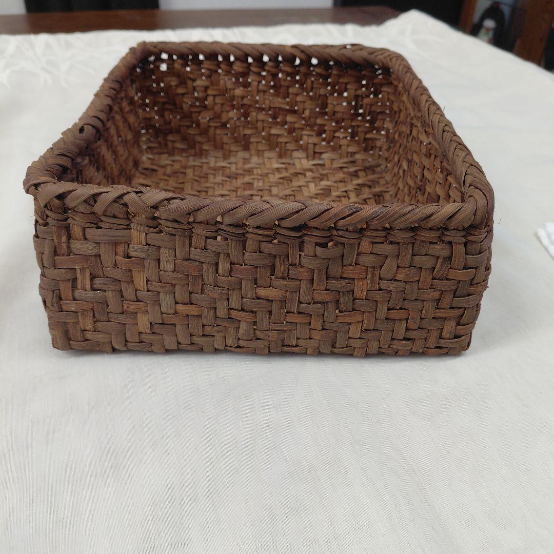 山葡萄　かご　裁縫箱　刺し子ふきん付き