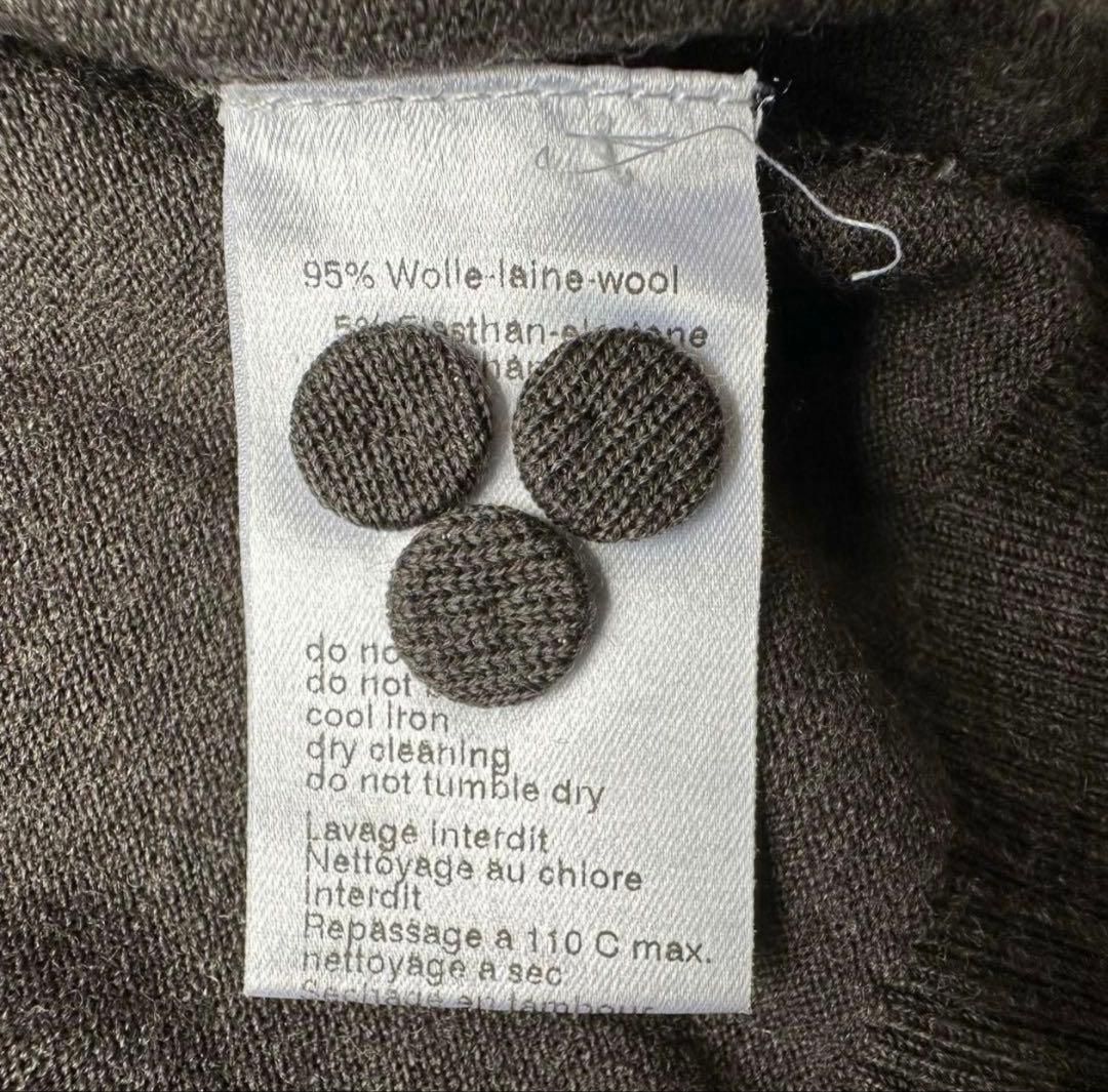 AKRIS アクリス　カーディガン　ウール混　長袖　チャコールグレー　比翼