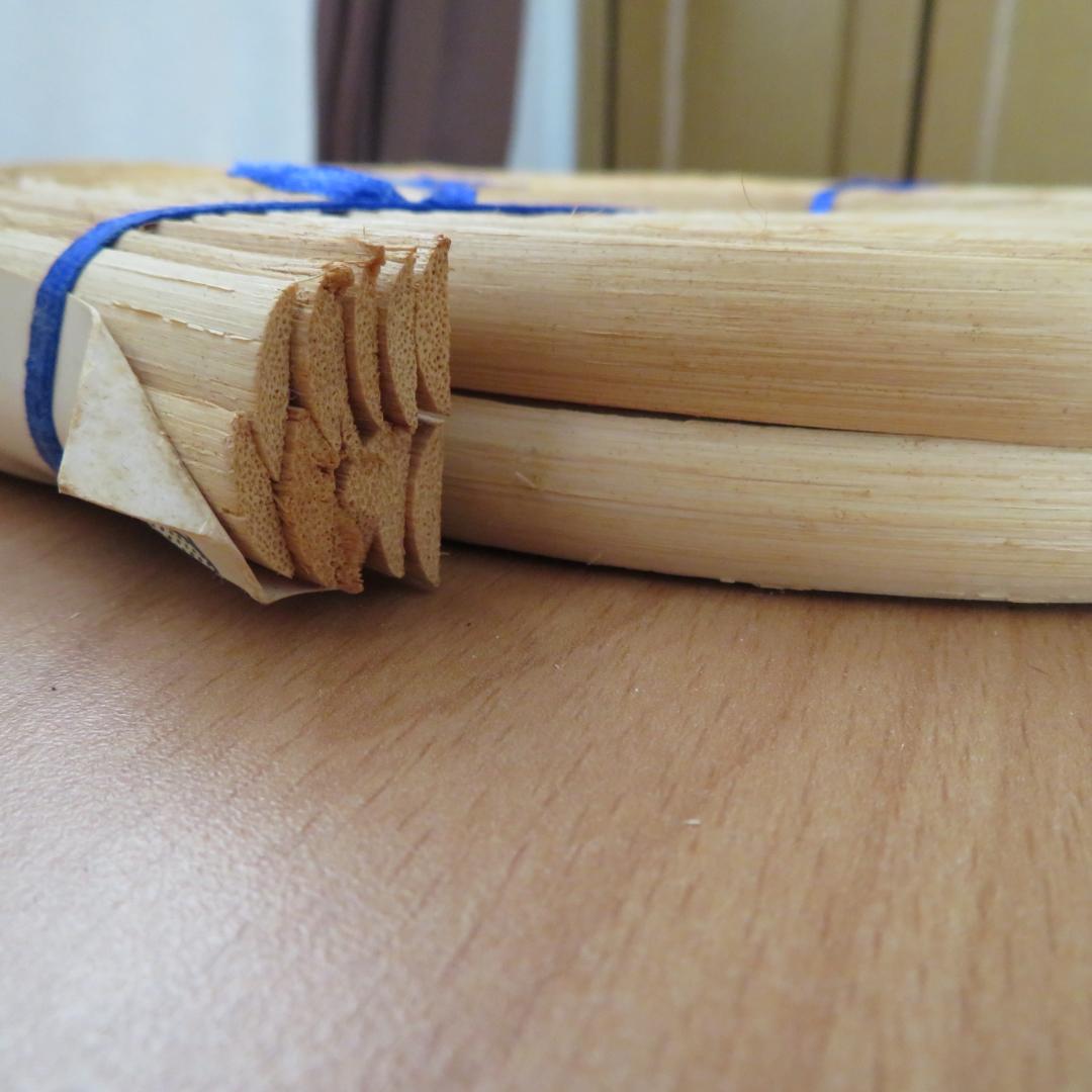 ③ハンドメイド　バスケット材料　リード　5点まとめて　約2,250g　木製かご籠