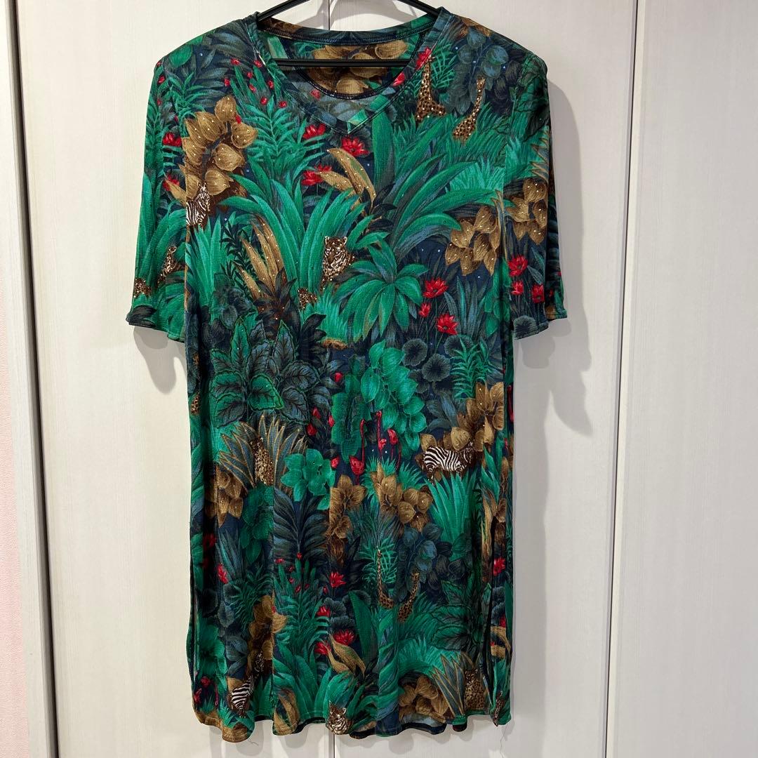 【期間限定値下げ】伊太利屋　ジャングルプリント　チュニック　ワンピース