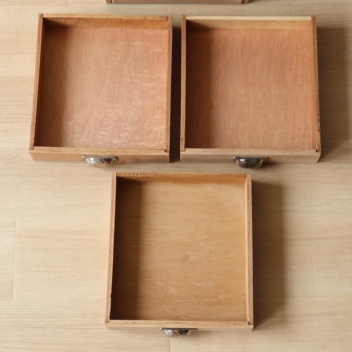 アンティーク 整理箱 タンス 古家具 ラワン 引き出し6杯 無塗装