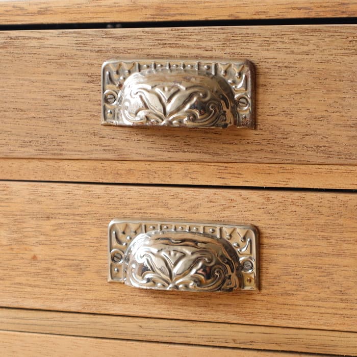 アンティーク 整理箱 タンス 古家具 ラワン 引き出し6杯 無塗装