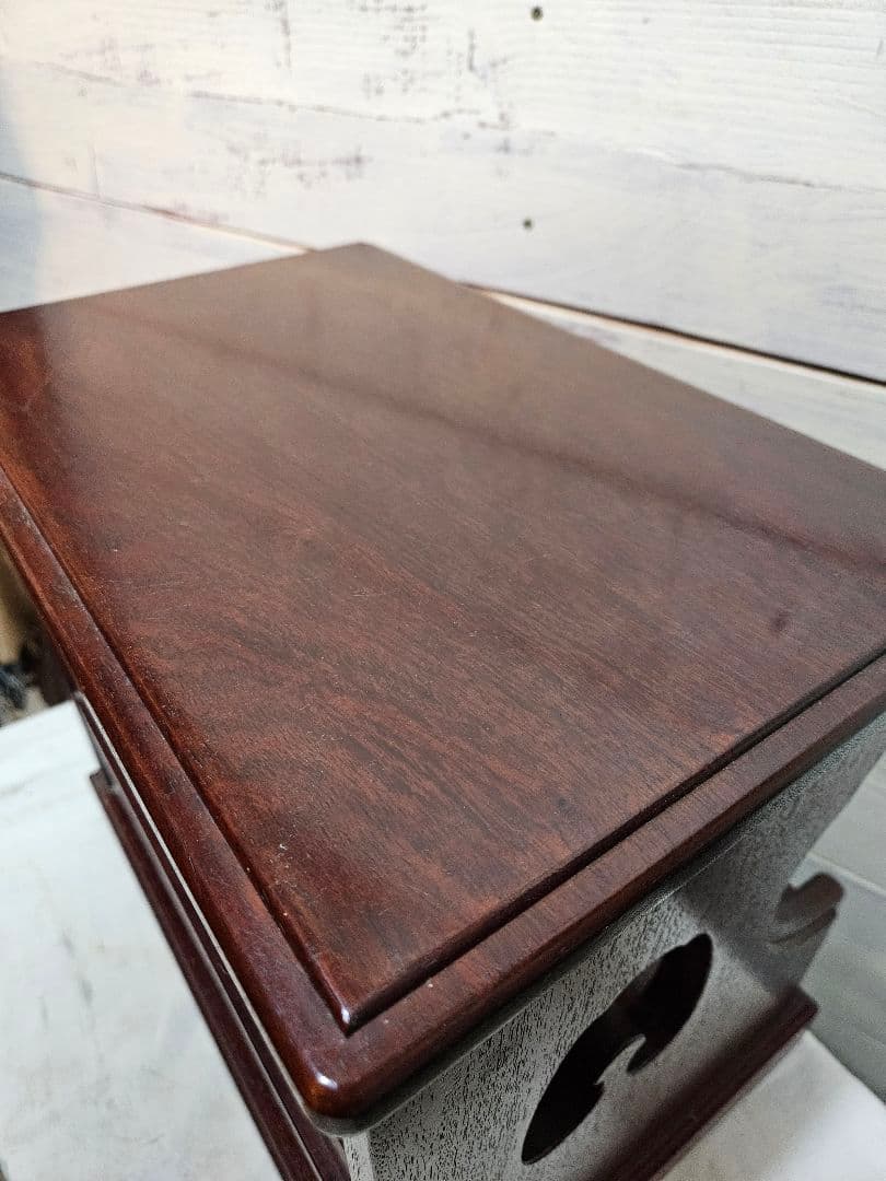 オールドカリモク 花梨材 飾り台 花台 電話台 小棚 置き床 サイドテーブル