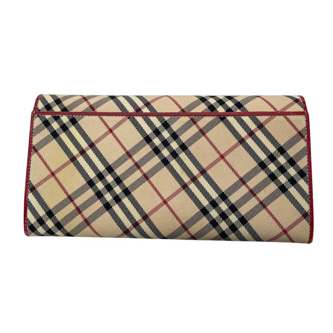 BURBERRY バーバリー ノバチェック がま口 二つ折り 長財布 レッド